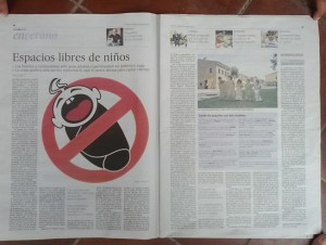 Espacios libres de niños, colaboración de El caparazón en El País de hoy