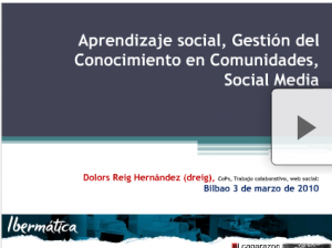 Sesión de trabajo comunidades, social media, elearning 2.0 mañana en Bilbao.